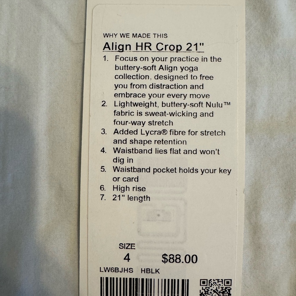 Lululemon Gray Leggings Align HR Crop 21” - Picture 6 of 6